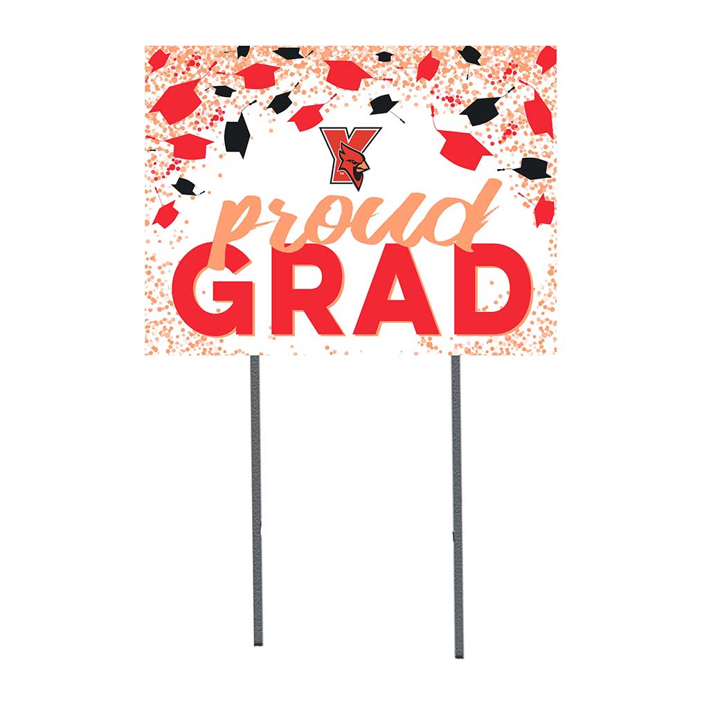 18x24 Lawn Sign Grad with Cap and Confetti York College Cardinals
