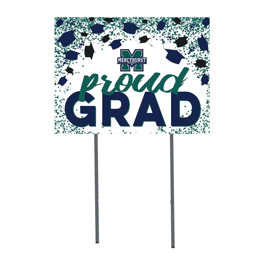 18x24 Lawn Sign Grad with Cap and Confetti Mercyhurst University Lakers