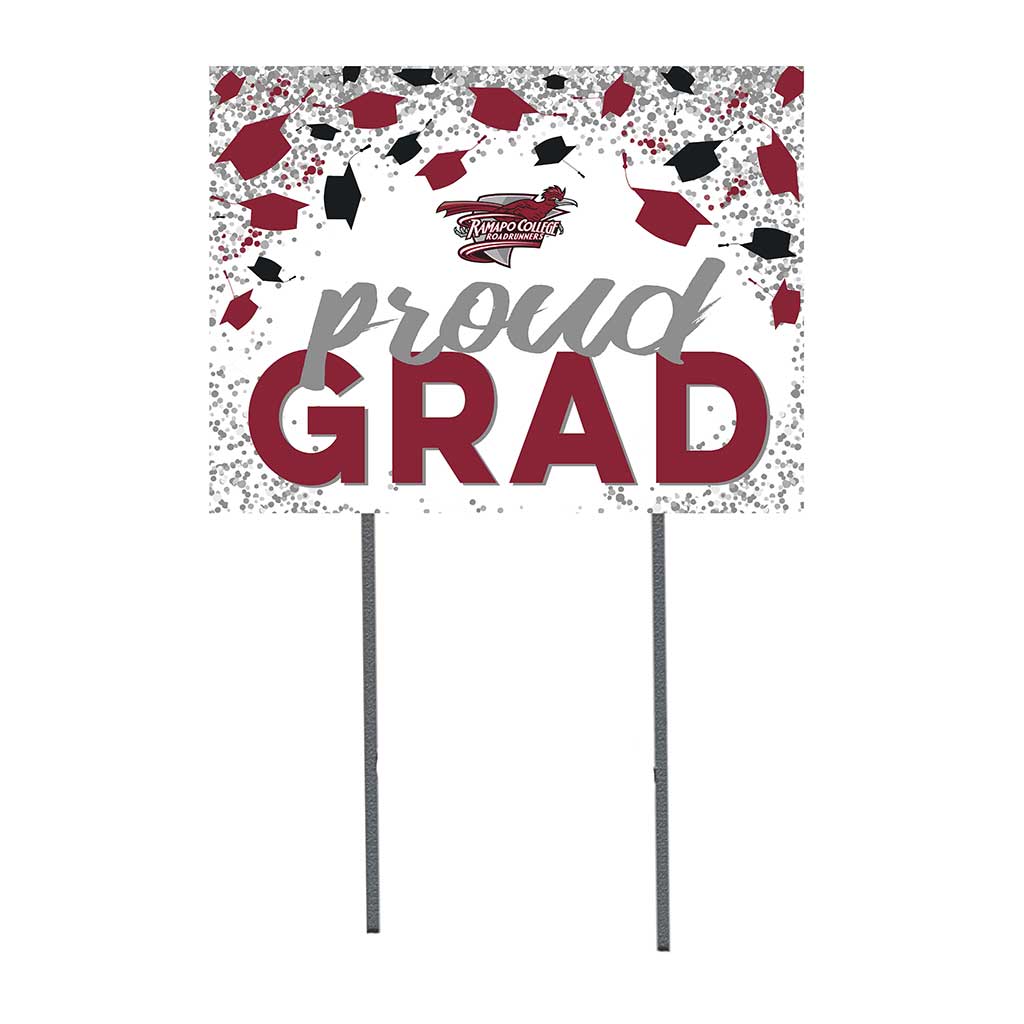 18x24 Lawn Sign Grad with Cap and Confetti Ramapo College of New Jersey Roadrunners