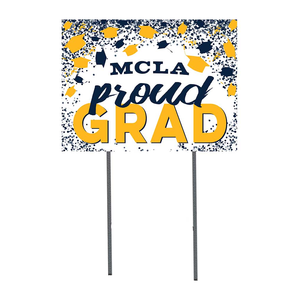 18x24 Lawn Sign Grad with Cap and Confetti Massachusetts College of Liberal Arts Trailblazers