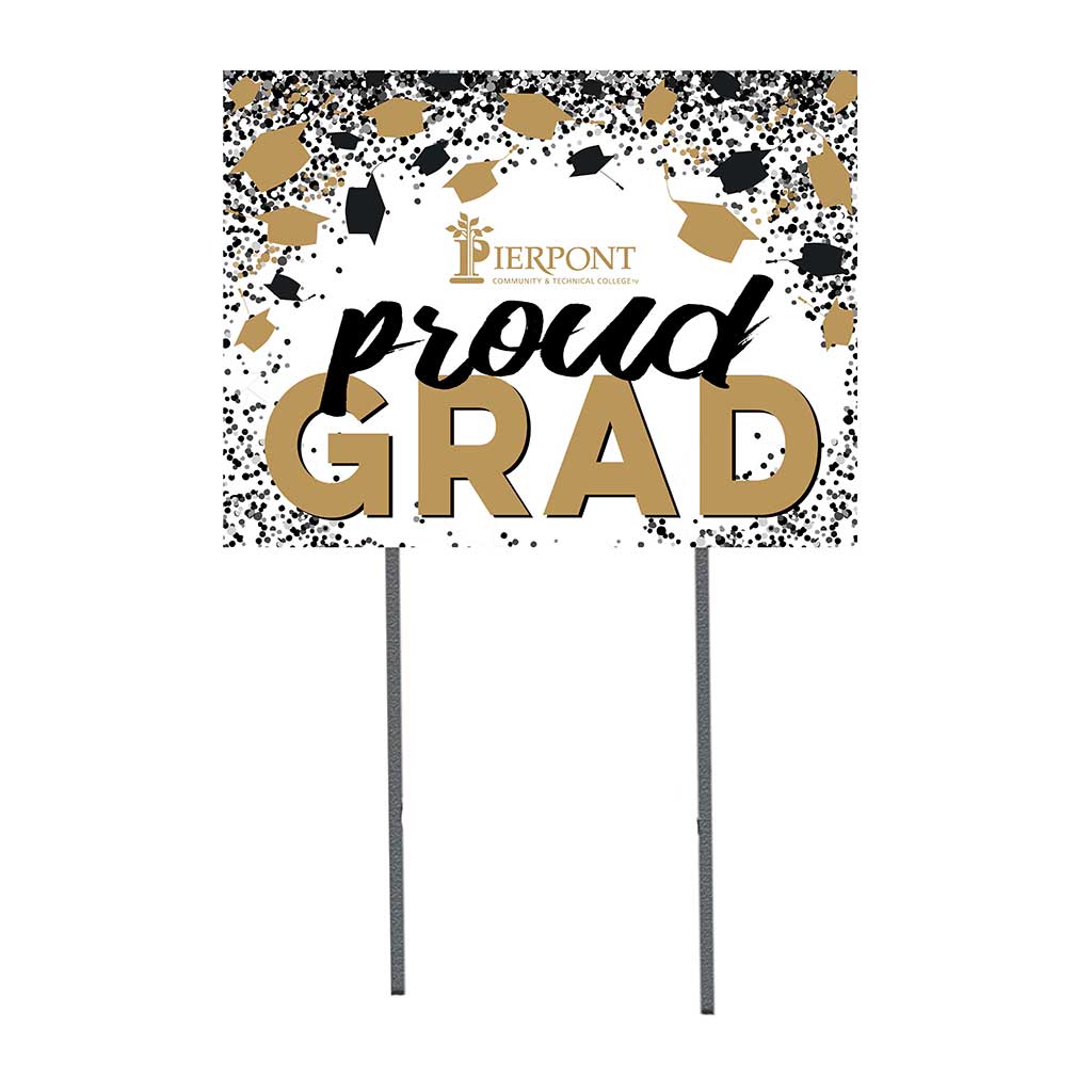 18x24 Lawn Sign Grad with Cap and Confetti Pierpont Community & Technical College