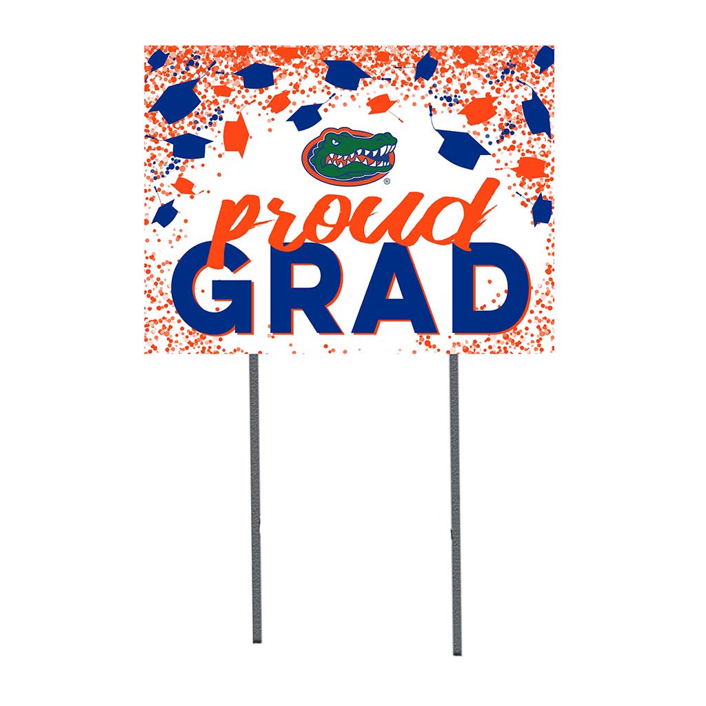18x24 Lawn Sign Grad with Cap and Confetti Florida Gators