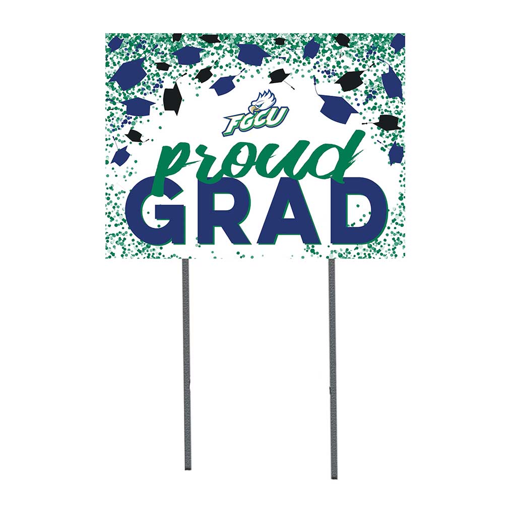 18x24 Lawn Sign Grad with Cap and Confetti Florida Gulf Coast Eagles
