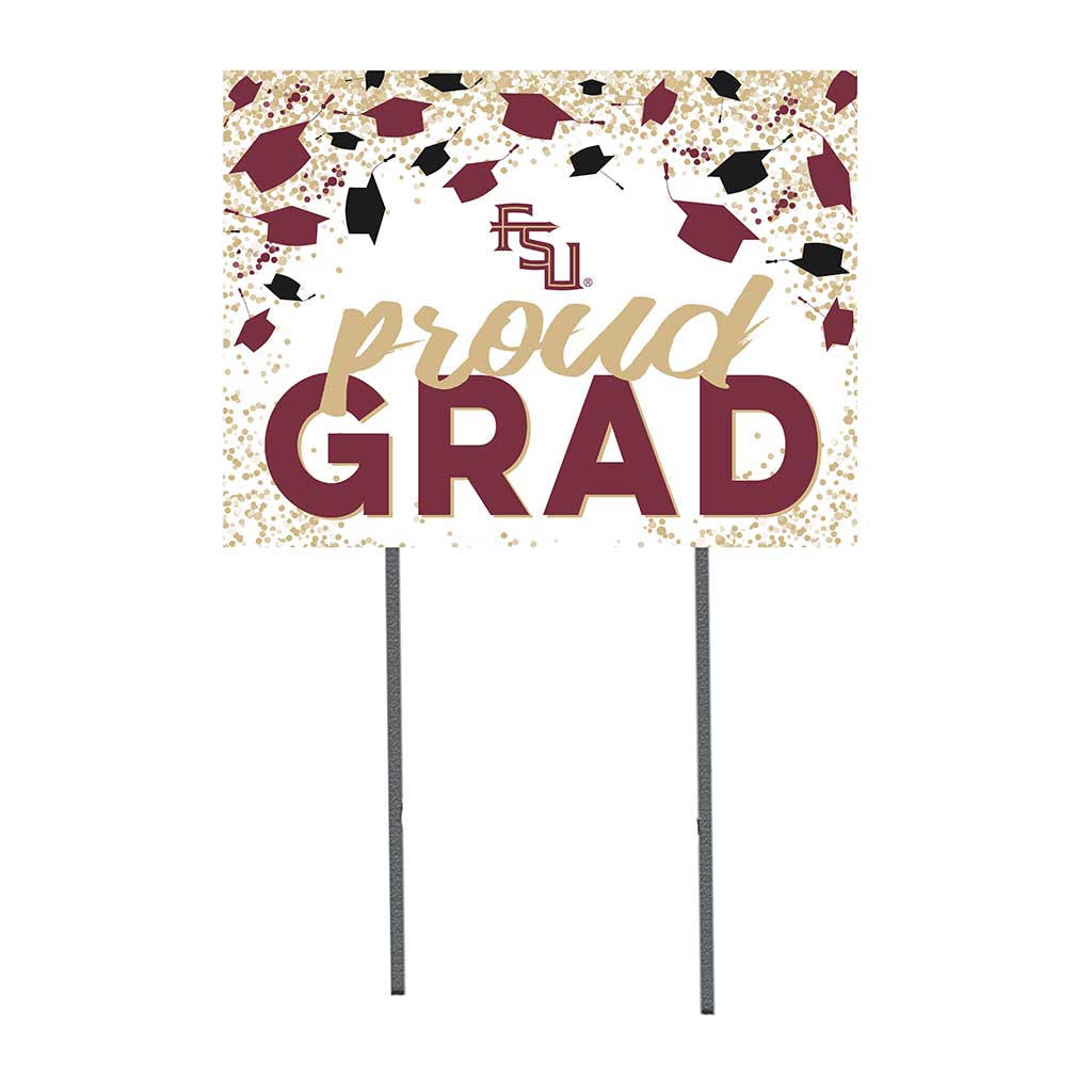 18x24 Lawn Sign Grad with Cap and Confetti Florida State Seminoles