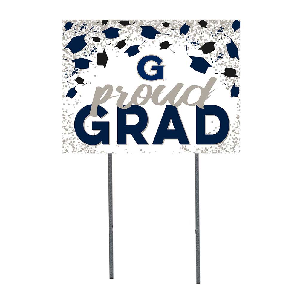 18x24 Lawn Sign Grad with Cap and Confetti Georgetown Hoyas