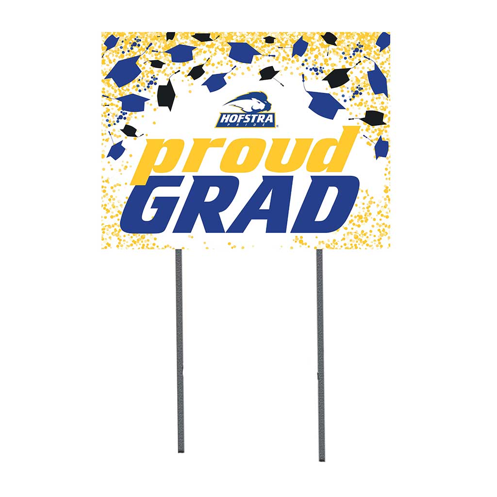 18x24 Lawn Sign Grad with Cap and Confetti Hofstra Pride