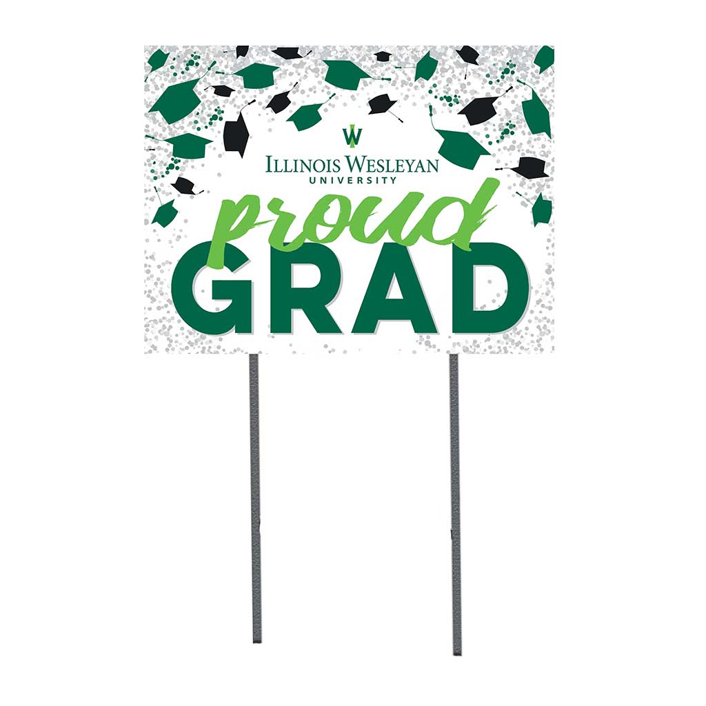 18x24 Lawn Sign Grad with Cap and Confetti Illinois Wesleyan Titans