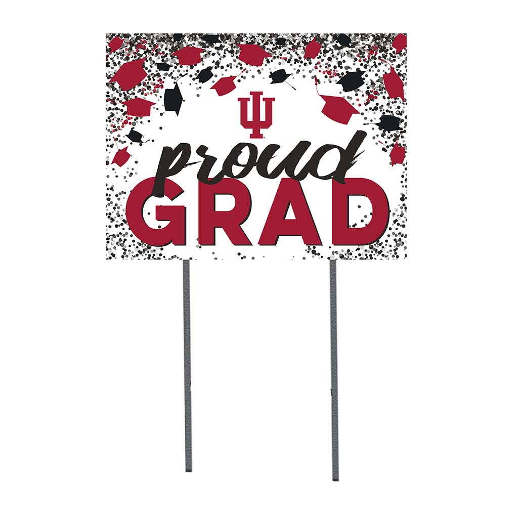 18x24 Lawn Sign Grad with Cap and Confetti Indiana Hoosiers