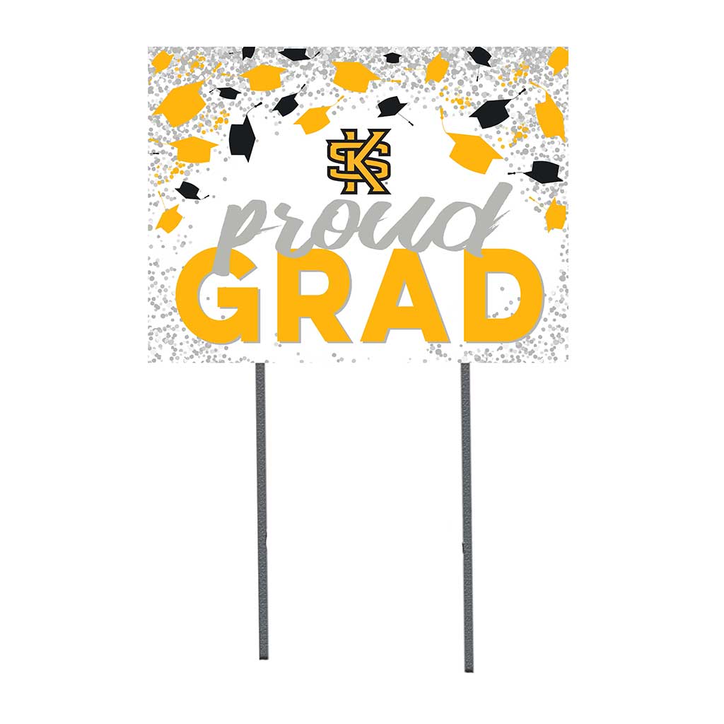 18x24 Lawn Sign Grad with Cap and Confetti Kennesaw State Owls