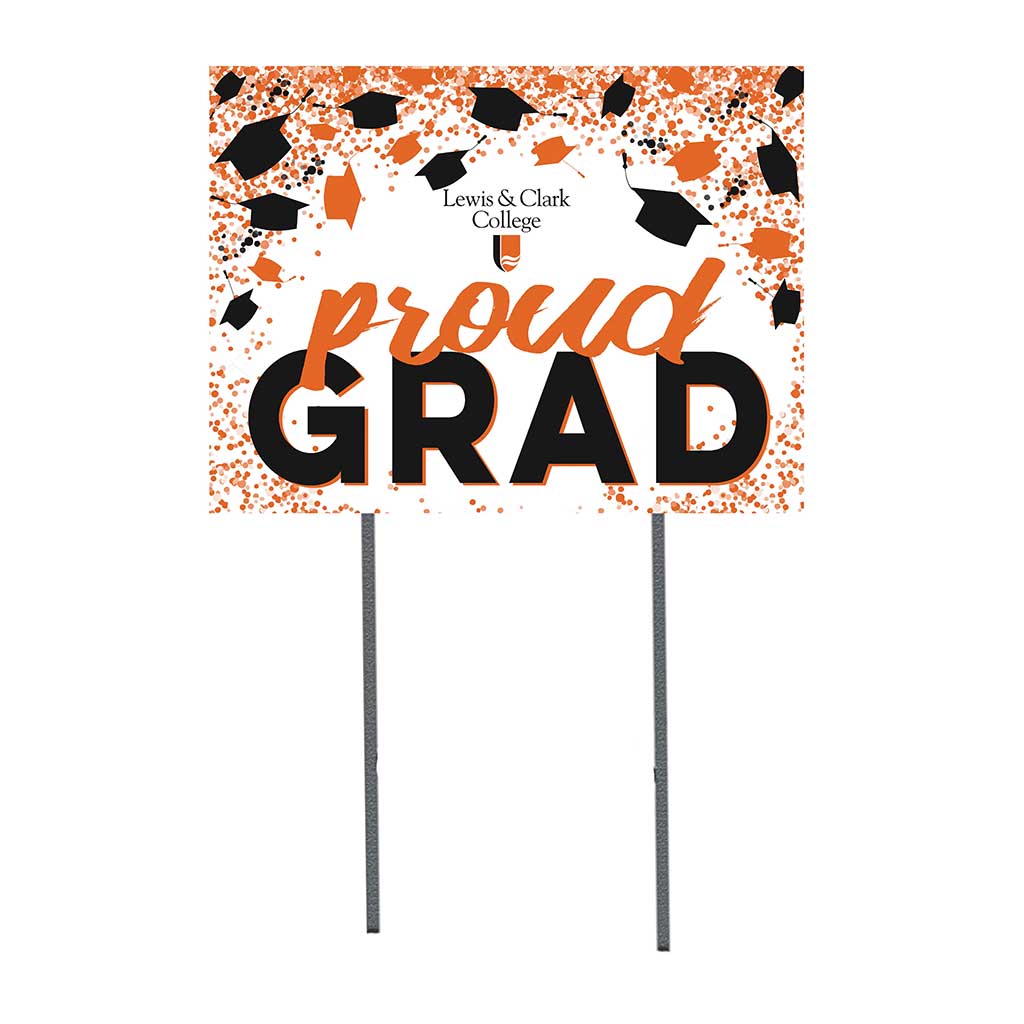 18x24 Lawn Sign Grad with Cap and Confetti Lewis and Clark College Pioneers