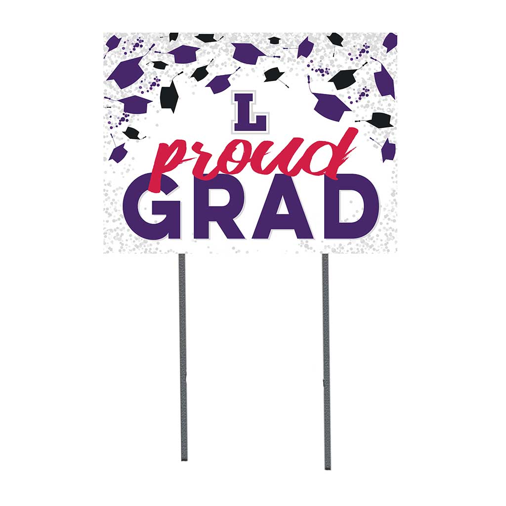 18x24 Lawn Sign Grad with Cap and Confetti Linfield College Wildcats
