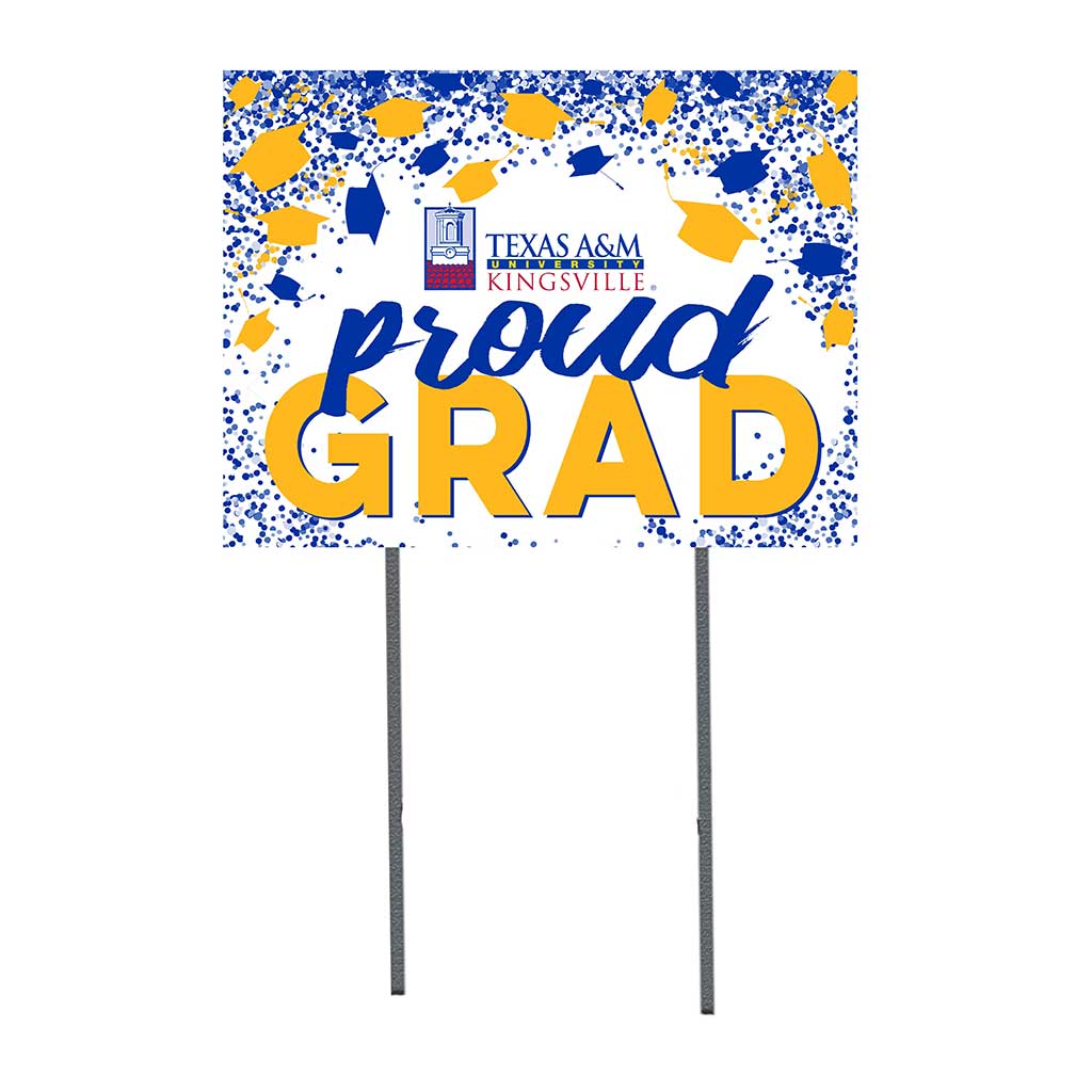 18x24 Lawn Sign Grad with Cap and Confetti Texas A&M Kingsville Javelinas