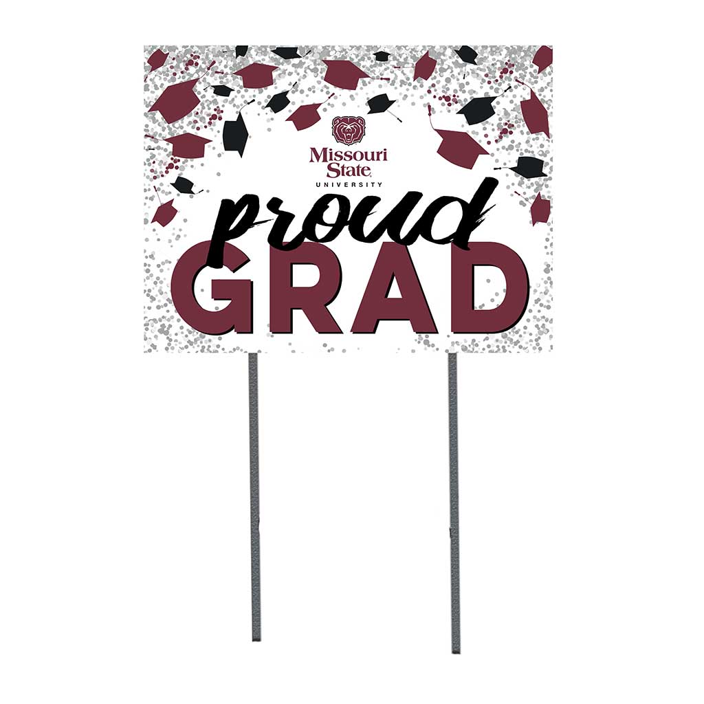 18x24 Lawn Sign Grad with Cap and Confetti Missouri State Bears