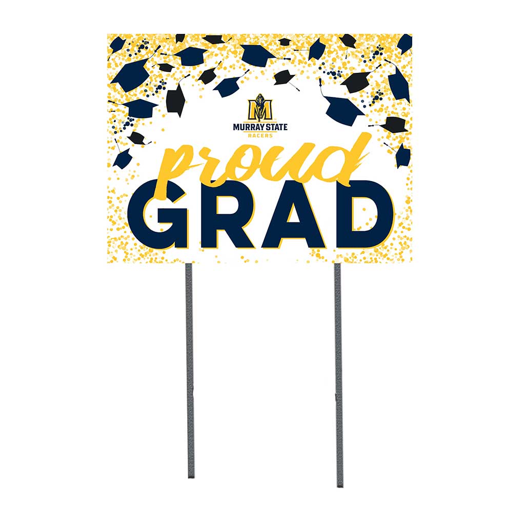 18x24 Lawn Sign Grad with Cap and Confetti Murray State Racers