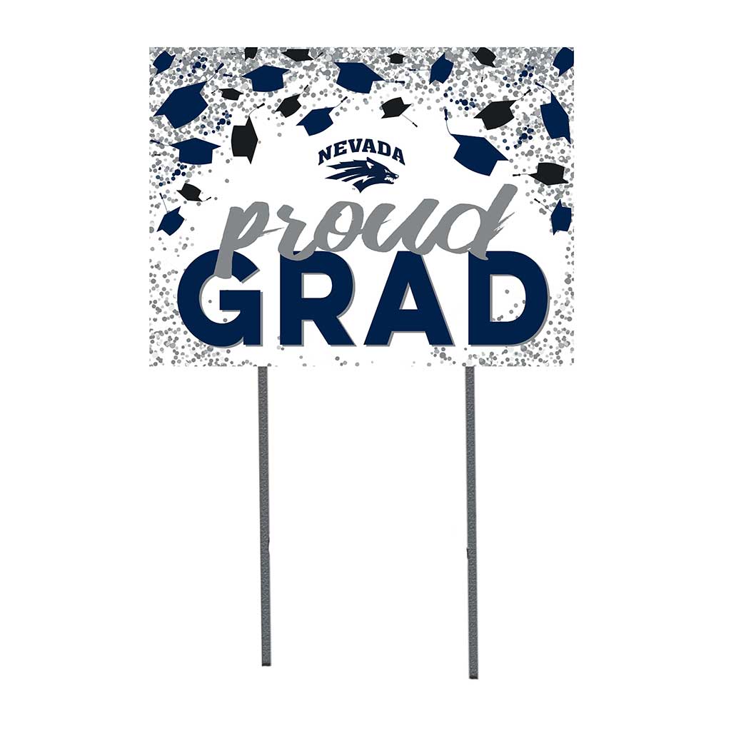 18x24 Lawn Sign Grad with Cap and Confetti Nevada Wolf Pack