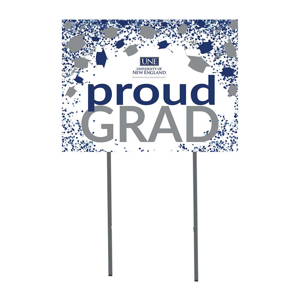 18x24 Lawn Sign Grad with Cap and Confetti New England NorEasters