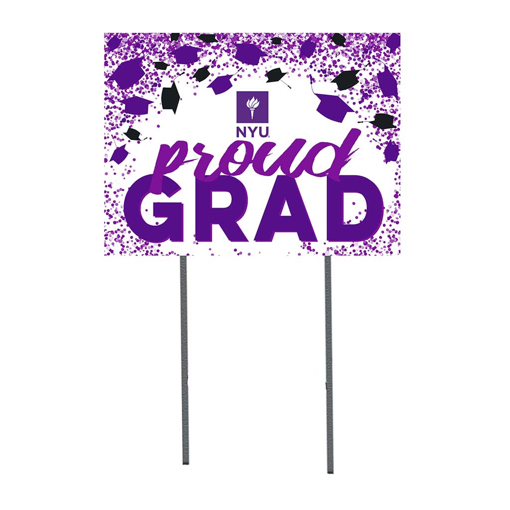 18x24 Lawn Sign Grad with Cap and Confetti New York University Violets