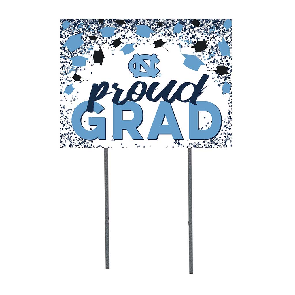 18x24 Lawn Sign Grad with Cap and Confetti North Carolina (Chapel Hill) Tar Heels