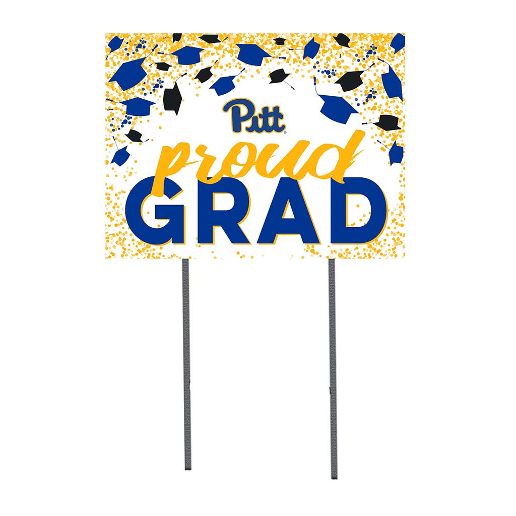 18x24 Lawn Sign Grad with Cap and Confetti Pittsburgh Panthers