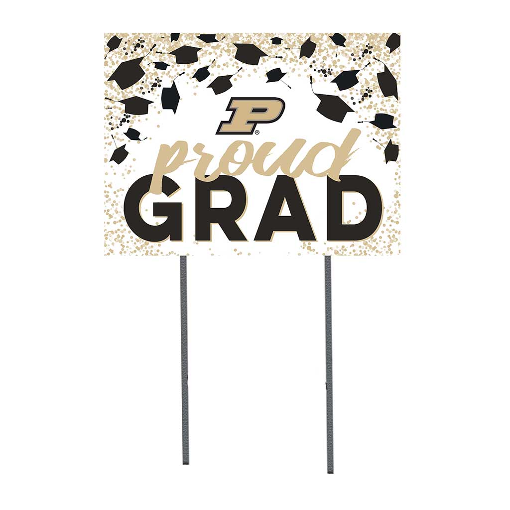 18x24 Lawn Sign Grad with Cap and Confetti Purdue Boilermakers