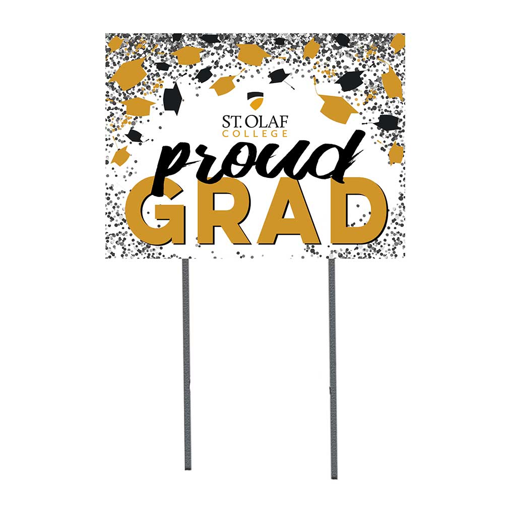 18x24 Lawn Sign Grad with Cap and Confetti Saint Olaf College Oles