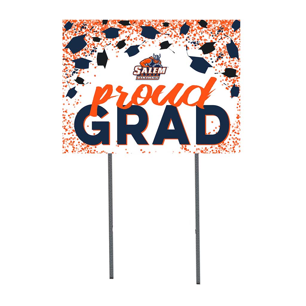18x24 Lawn Sign Grad with Cap and Confetti Salem State Vikings