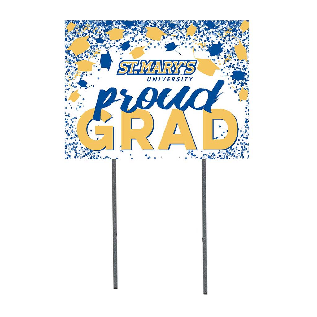 18x24 Lawn Sign Grad with Cap and Confetti St Mary's (San Antonio) Rattlers