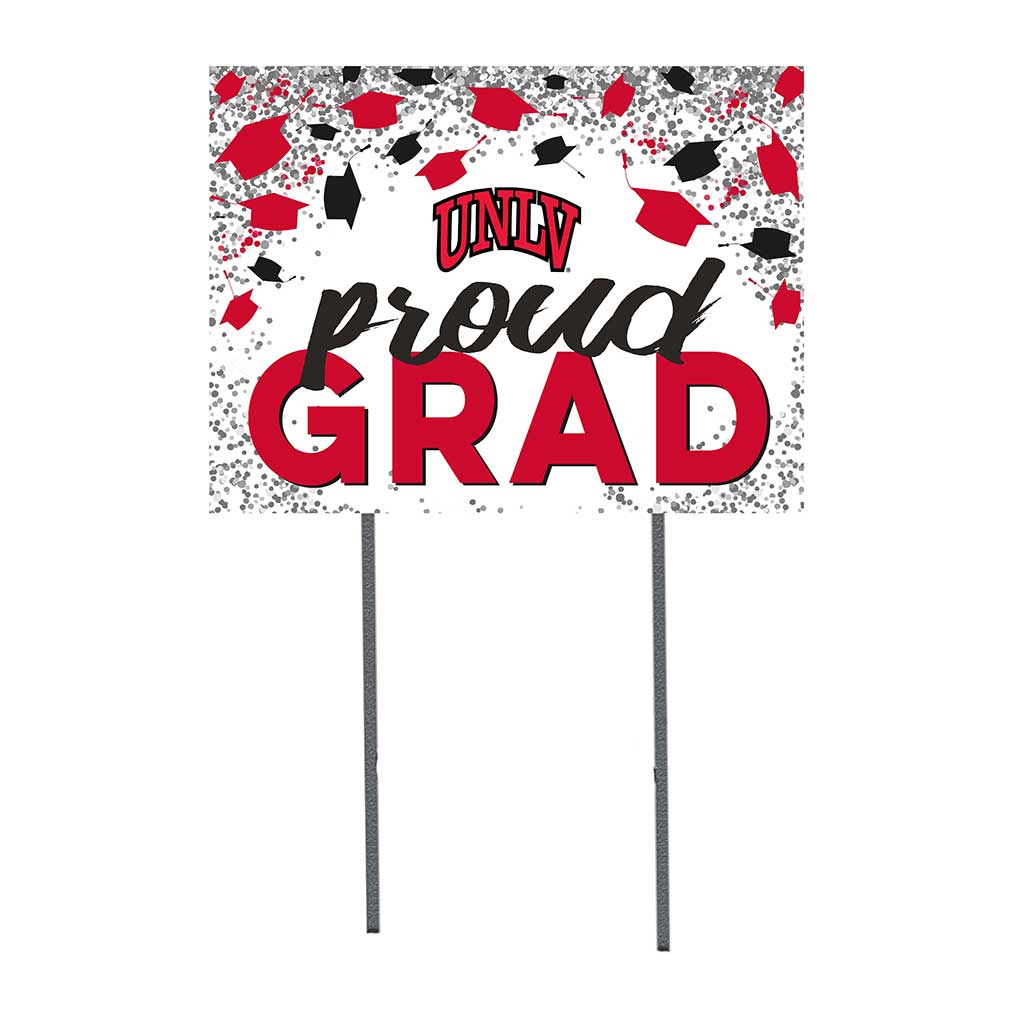 18x24 Lawn Sign Grad with Cap and Confetti University of Nevada Las Vegas Rebels