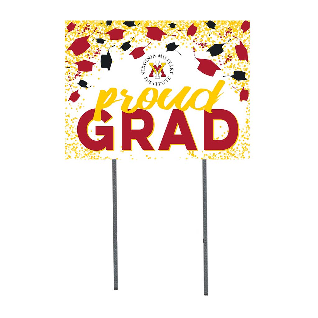18x24 Lawn Sign Grad with Cap and Confetti Virginia Military Institute Keydets