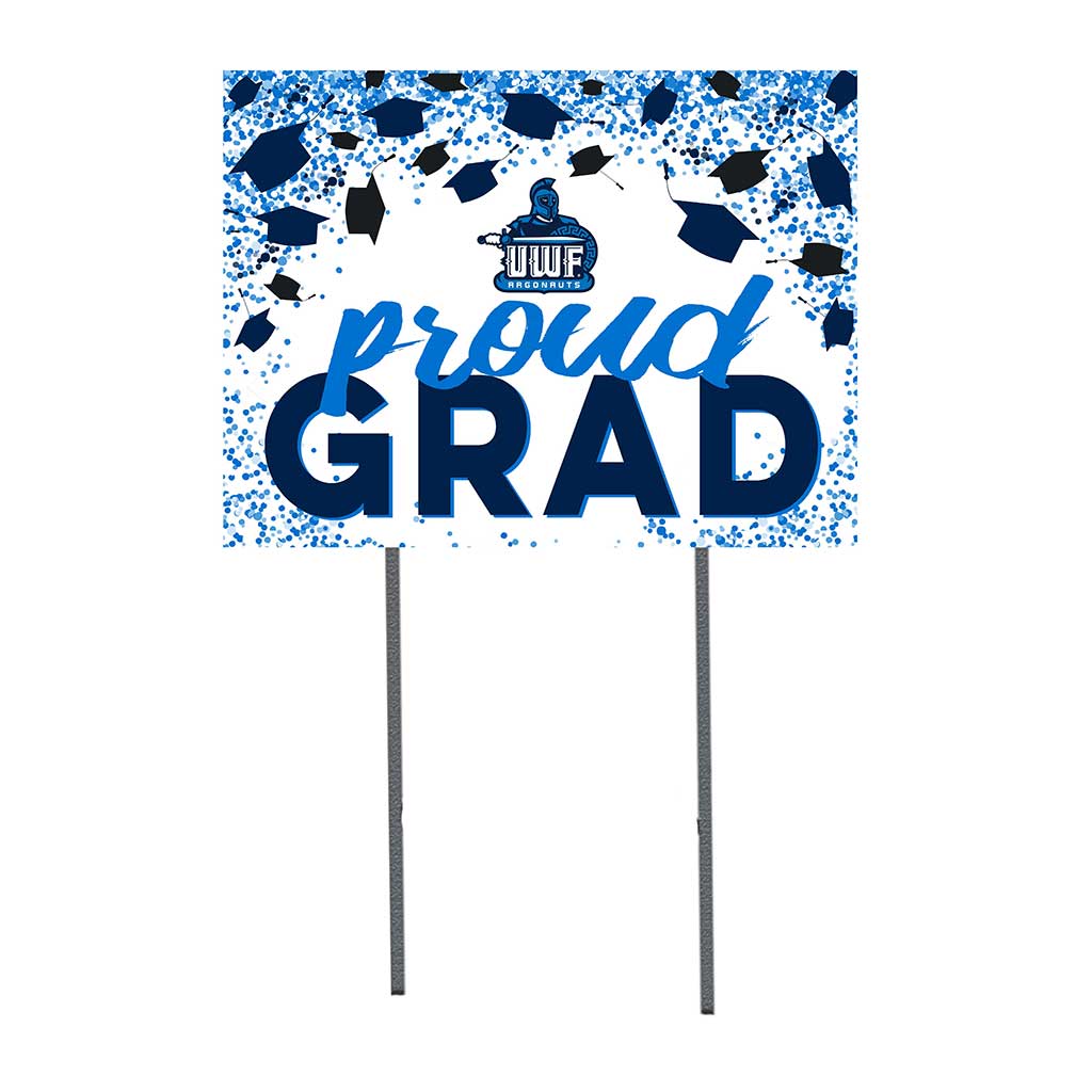 18x24 Lawn Sign Grad with Cap and Confetti West Florida University Argonauts