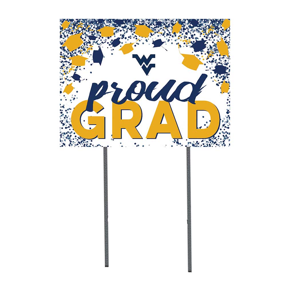18x24 Lawn Sign Grad with Cap and Confetti West Virginia Mountaineers