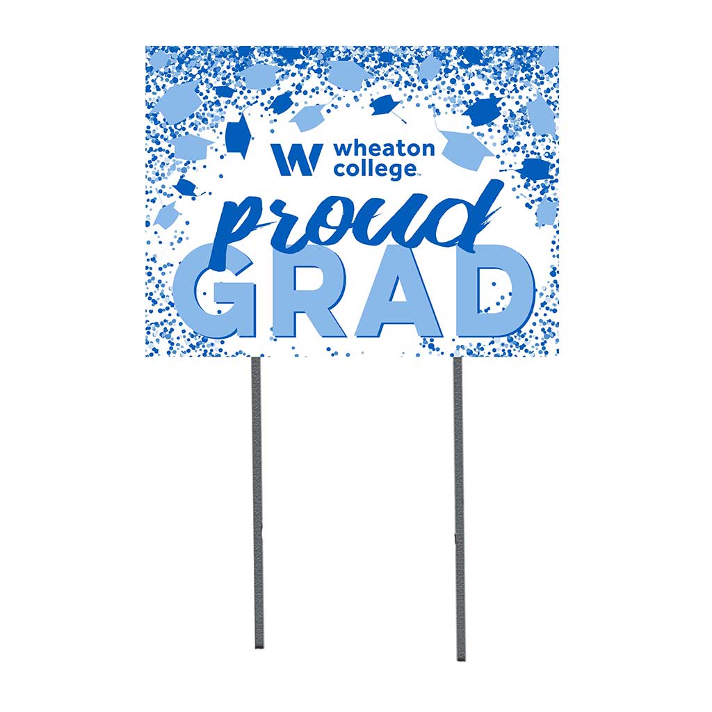 18x24 Lawn Sign Grad with Cap and Confetti Wheaton College (MA) Lyons