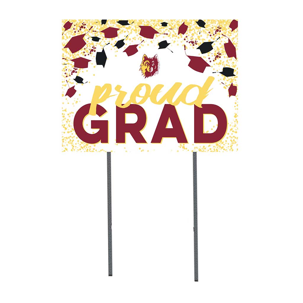 18x24 Lawn Sign Grad with Cap and Confetti Northern State University Wolves