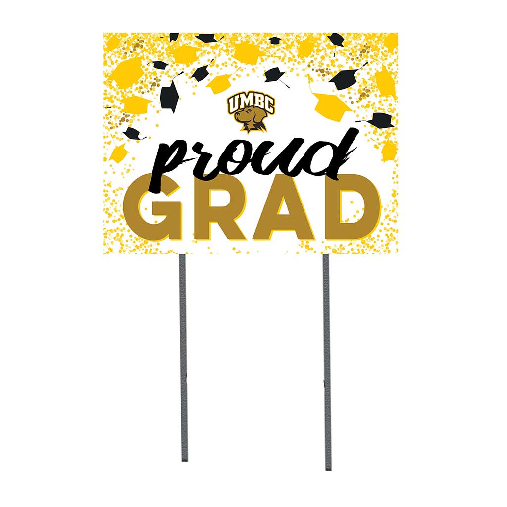 18x24 Lawn Sign Grad with Cap and Confetti University of Maryland- Baltimore County Retrievers