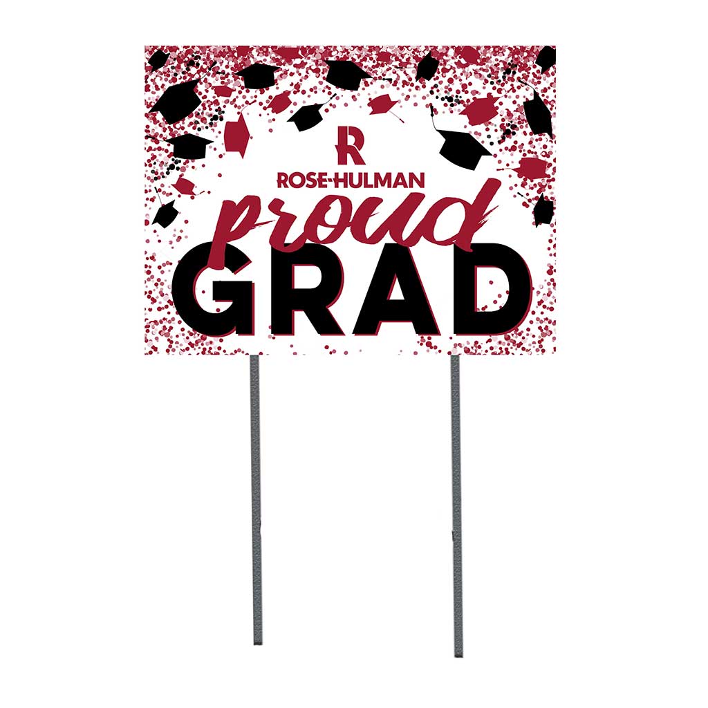 18x24 Lawn Sign Grad with Cap and Confetti Rose-Hulman Fightin' Engineers