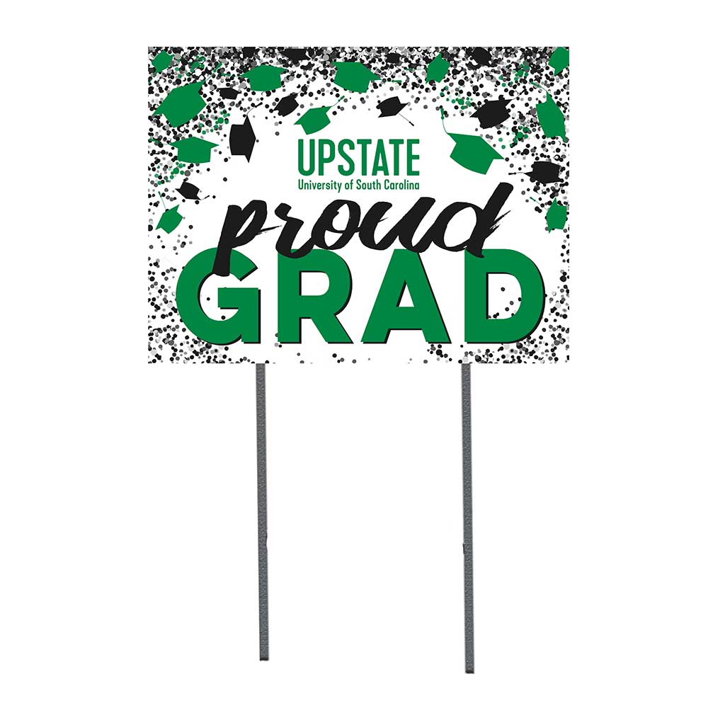 18x24 Lawn Sign Grad with Cap and Confetti University of South Carolina Upstate Spartans