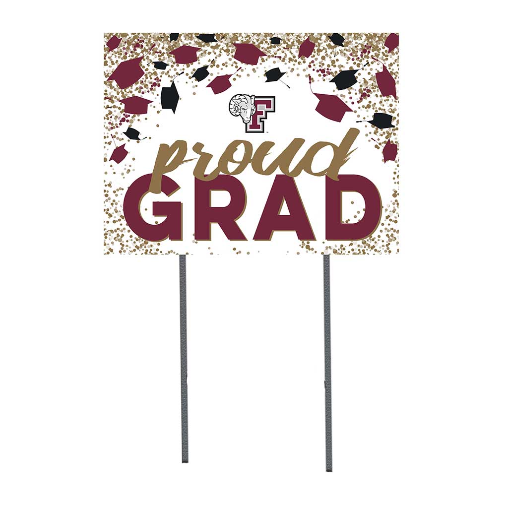 18x24 Lawn Sign Grad with Cap and Confetti Fordham Rams