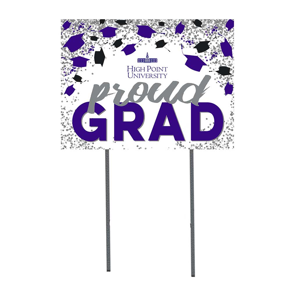 18x24 Lawn Sign Grad with Cap and Confetti High Point Panthers