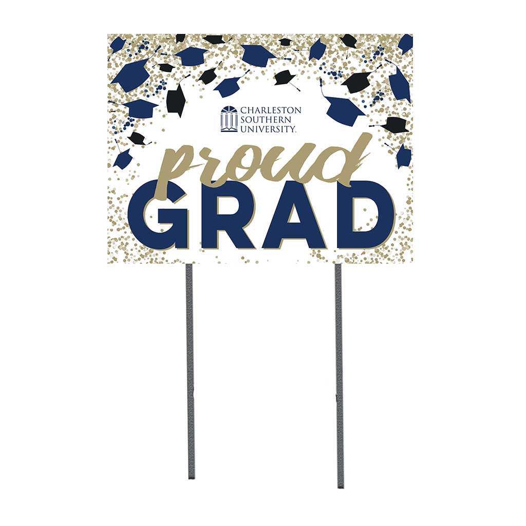 18x24 Lawn Sign Grad with Cap and Confetti Charleston Southern Buccaneers