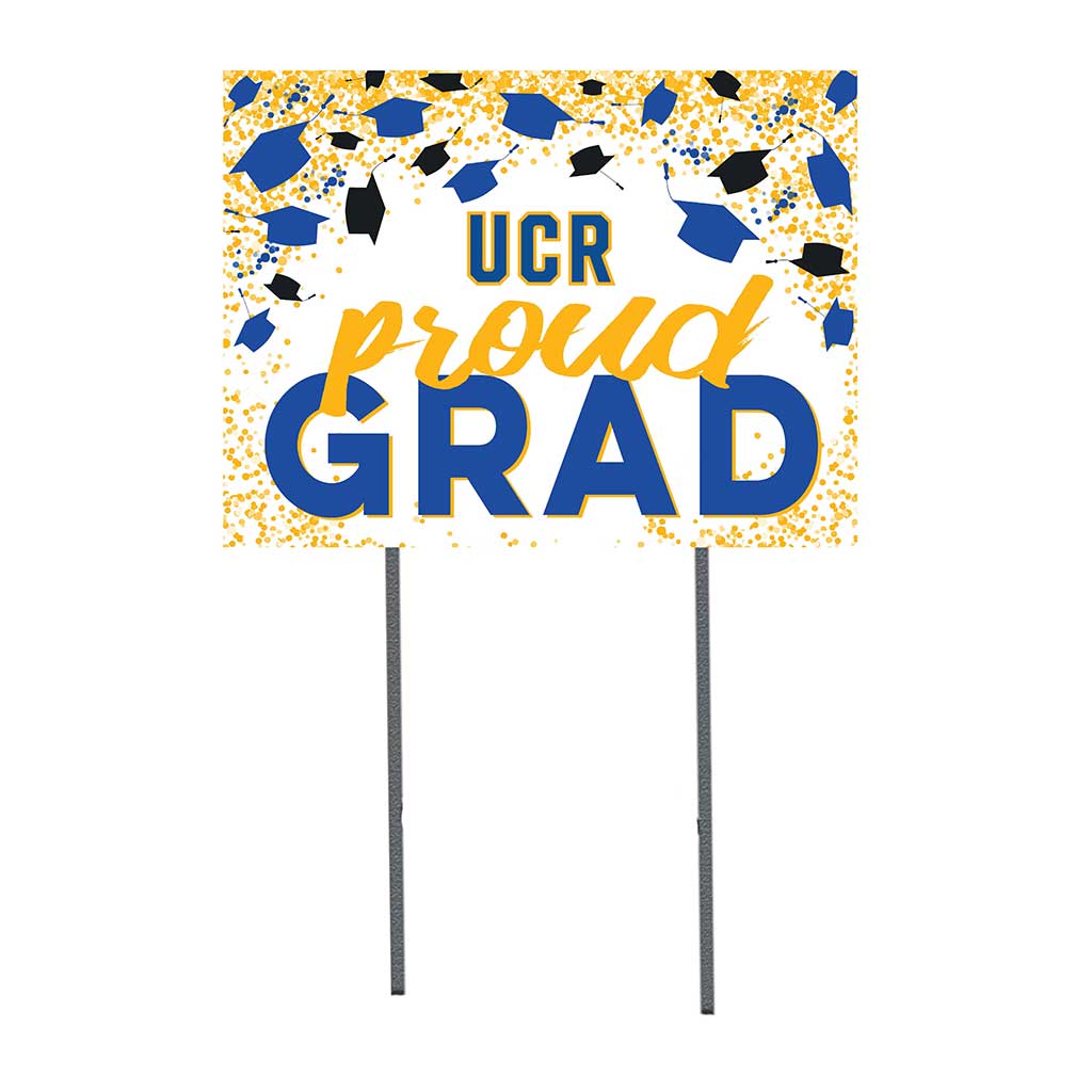 18x24 Lawn Sign Grad with Cap and Confetti University of California Riverside Highlanders