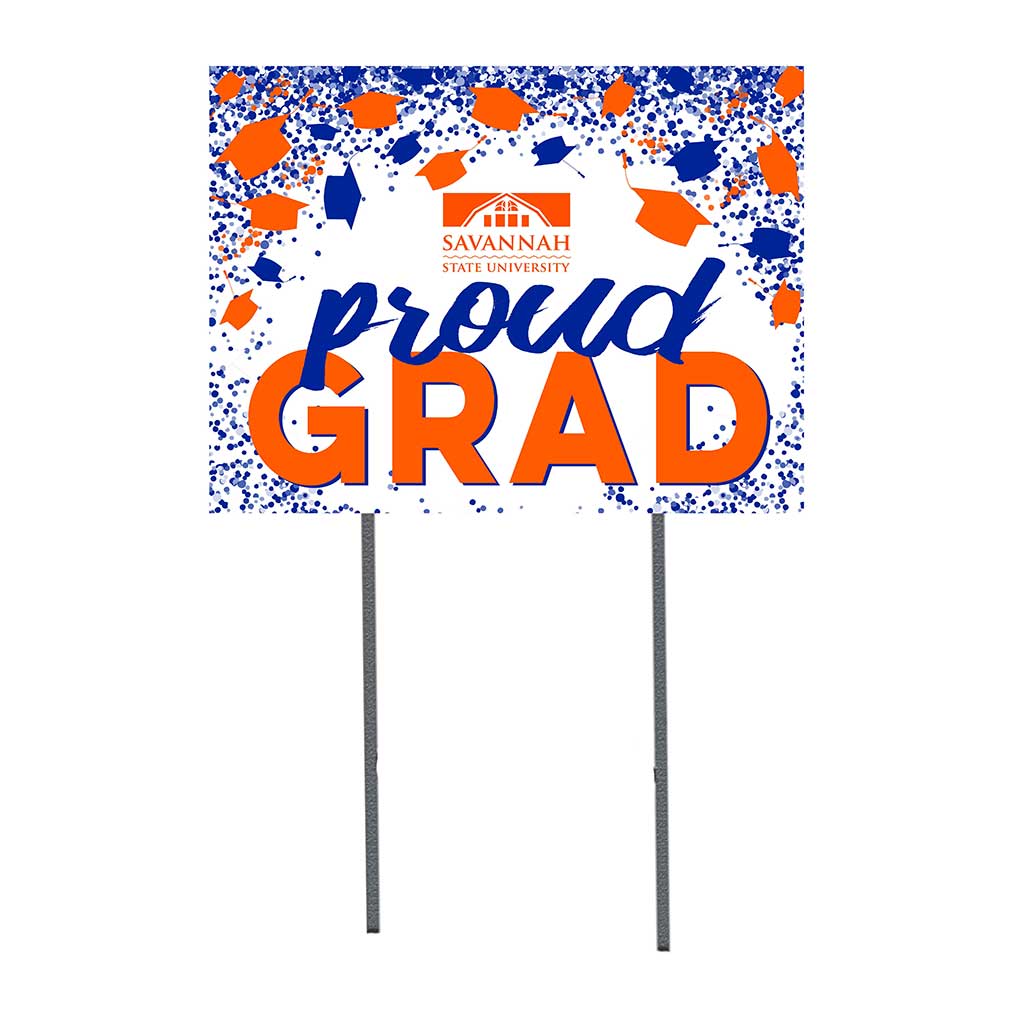 18x24 Lawn Sign Grad with Cap and Confetti Savannah State Tigers