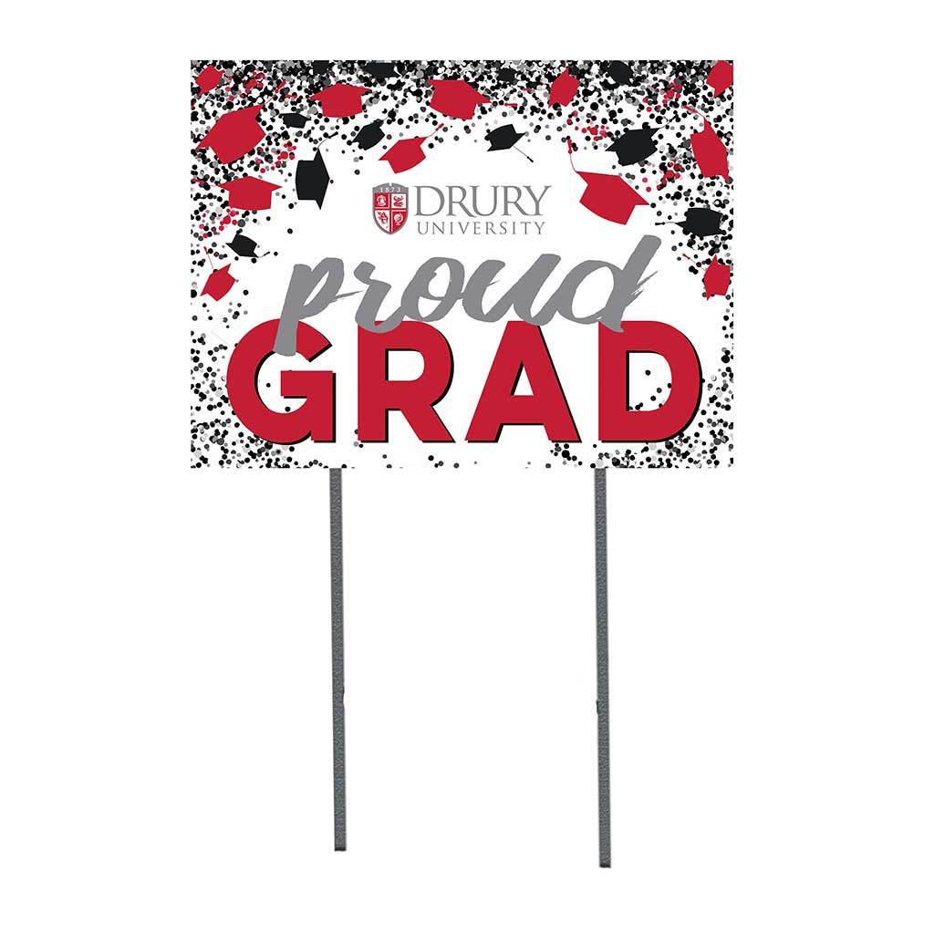 18x24 Lawn Sign Grad with Cap and Confetti Drury University Panthers