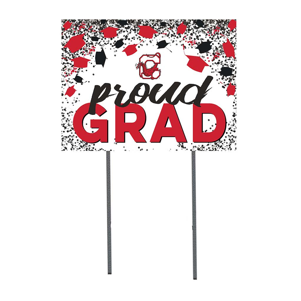 18x24 Lawn Sign Grad with Cap and Confetti SUNY Cortland Red Dragons