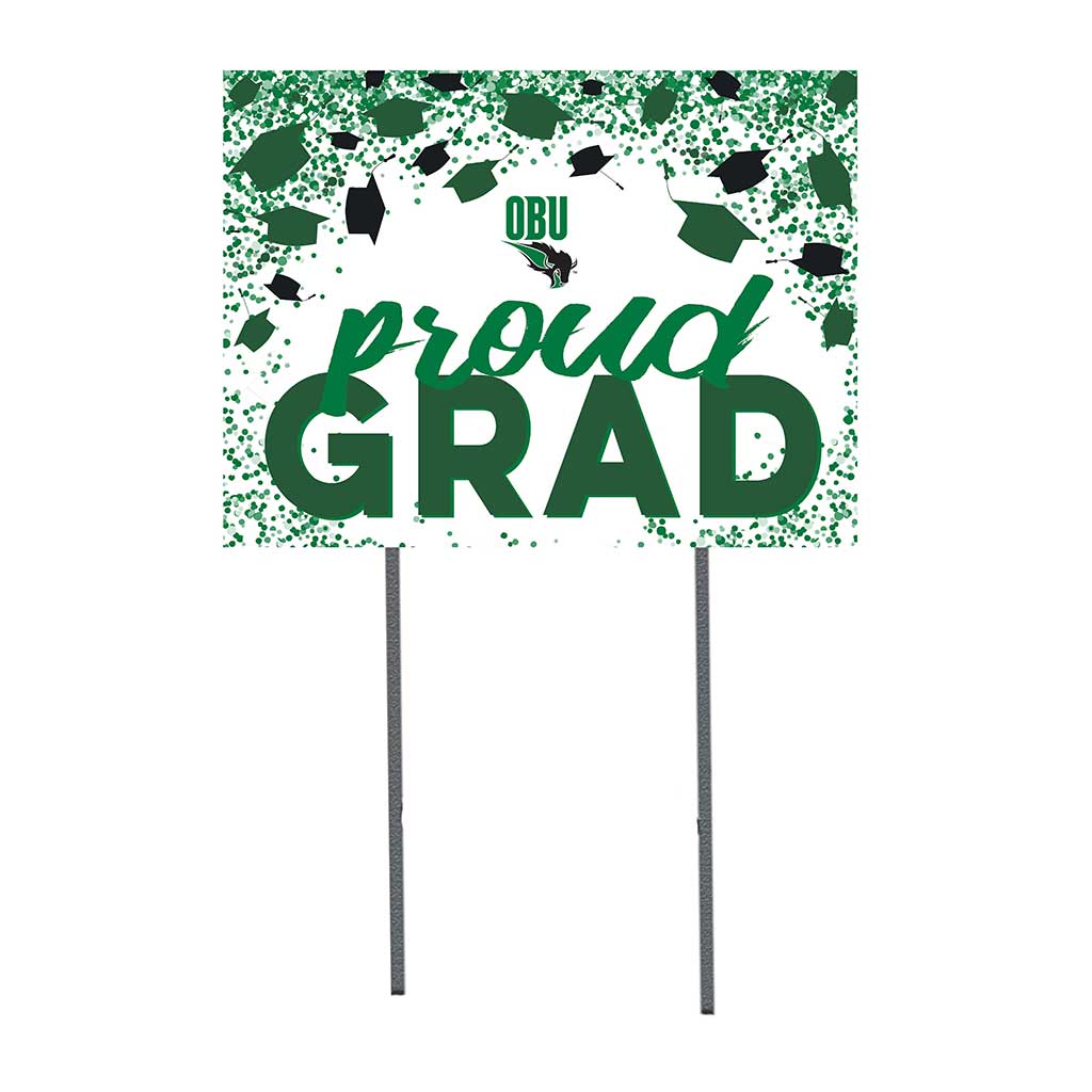 18x24 Lawn Sign Grad with Cap and Confetti Oklahoma Baptist University Bison