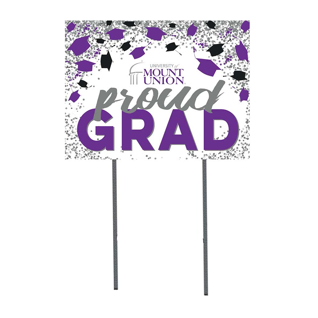 18x24 Lawn Sign Grad with Cap and Confetti University of Mount Union Raiders