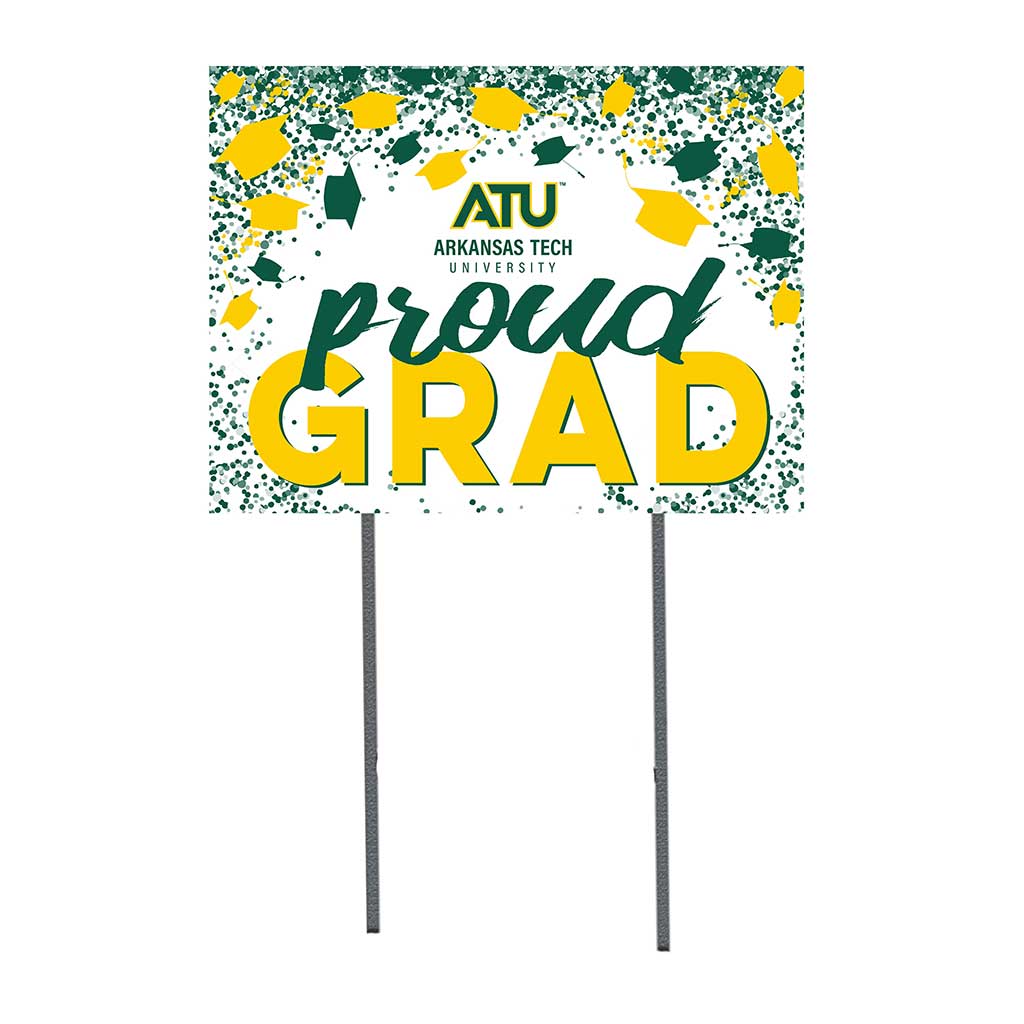 18x24 Lawn Sign Grad with Cap and Confetti Arkansas Tech WONDER BOYS/GOLDEN SUNS