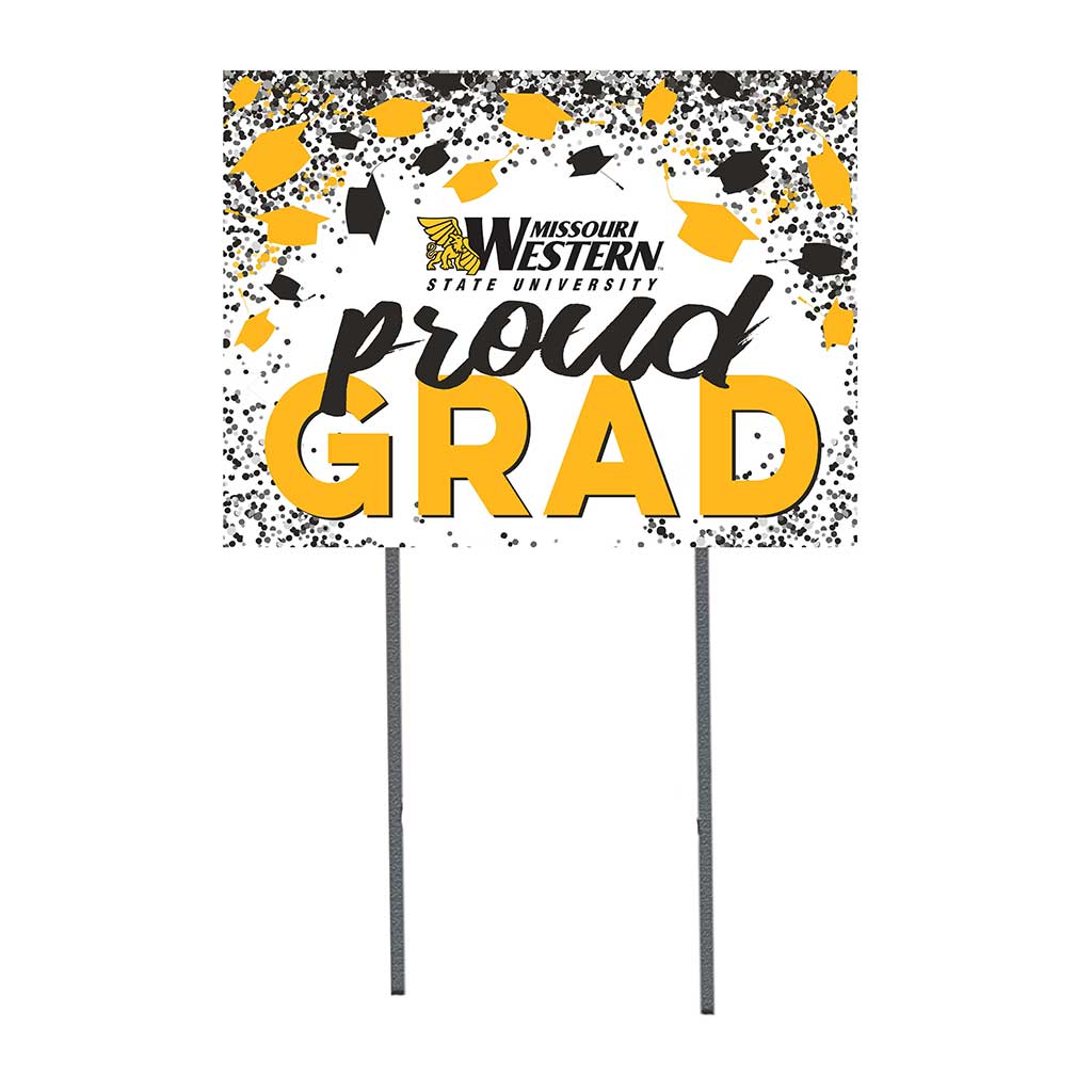 18x24 Lawn Sign Grad with Cap and Confetti Missouri Western State University Griffons