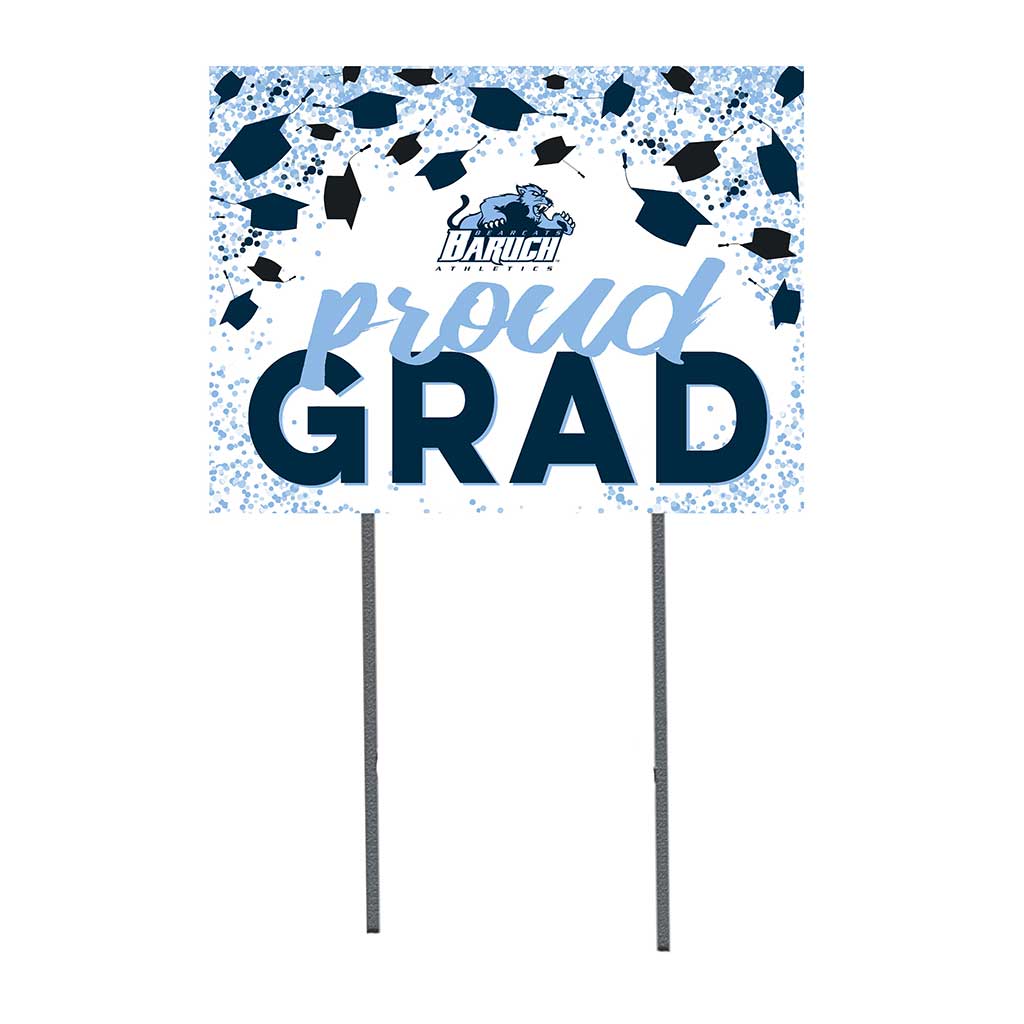18x24 Lawn Sign Grad with Cap and Confetti Baruch College Bearcats
