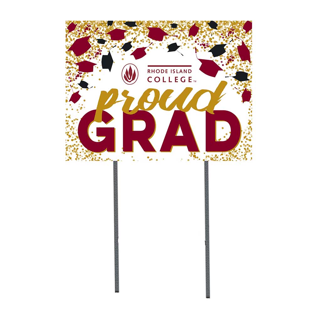 18x24 Lawn Sign Grad with Cap and Confetti Rhode Island College Anchormen
