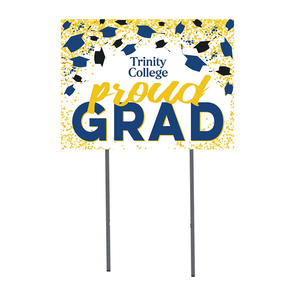 18x24 Lawn Sign Grad with Cap and Confetti Trinity College Bantams